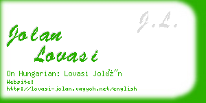 jolan lovasi business card